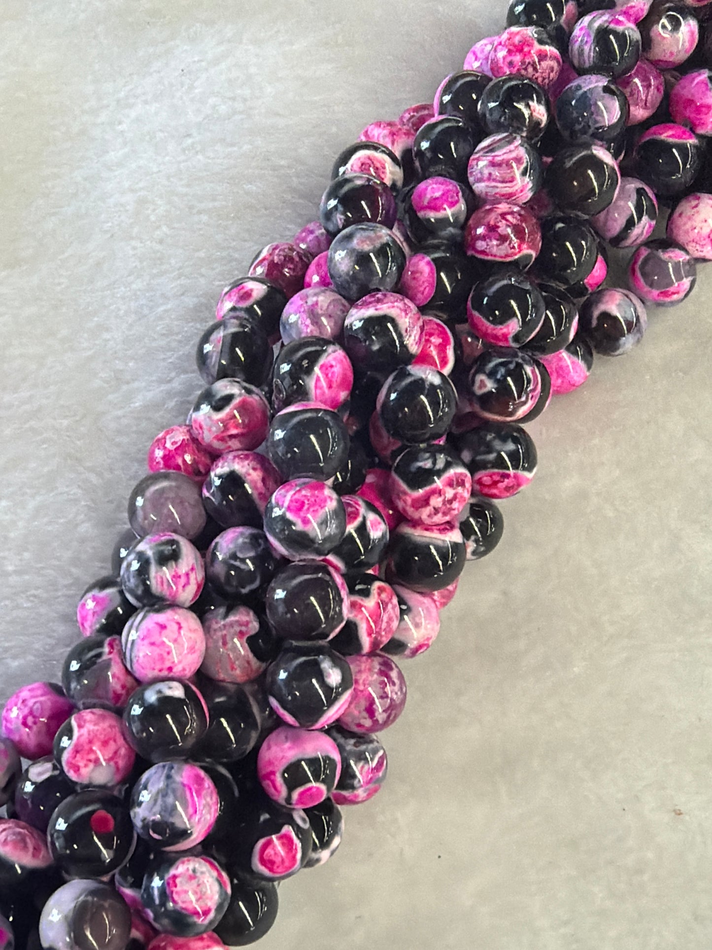 Pink Fire Agate Beads