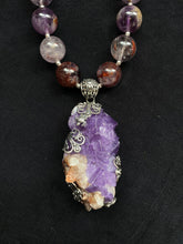 Load image into Gallery viewer, S.S. Shlomo Raw Fluorite and Super 7 Necklace
