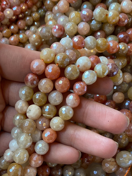 Faceted Golden Jade Beads