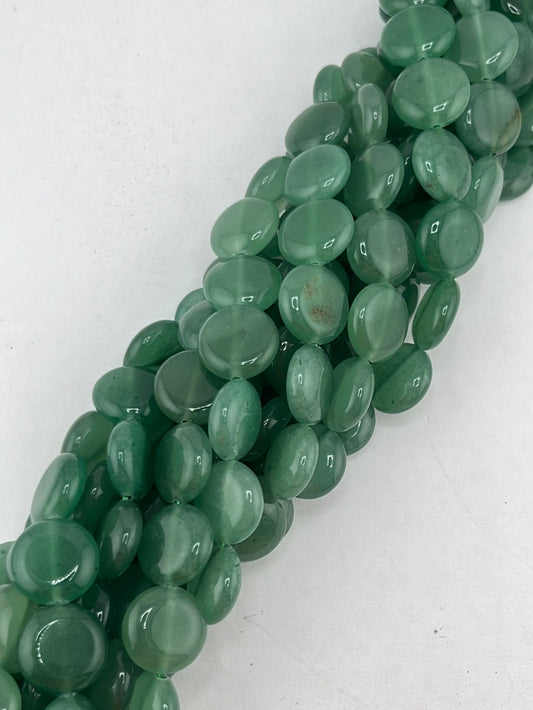 Green Aventurine Coin Beads