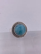 Load image into Gallery viewer, S.S. Round Larimar Rings
