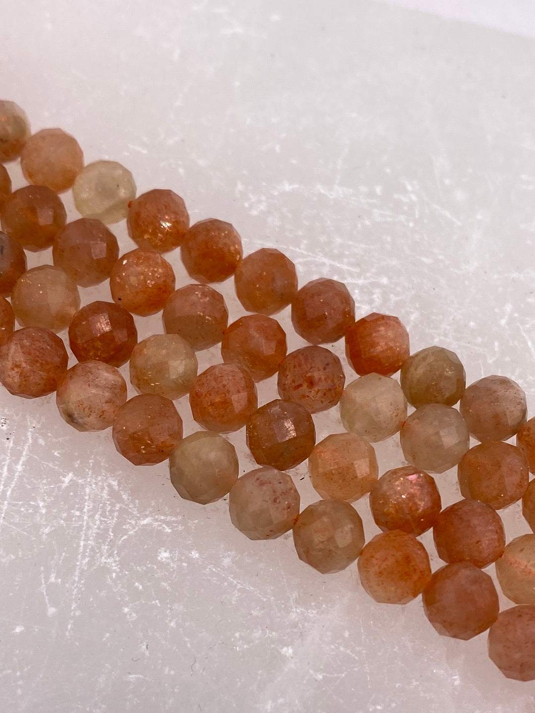 A Grade Faceted Sunstone Beads