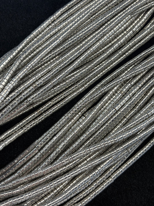 Silver Plated Brass Heishi Beads