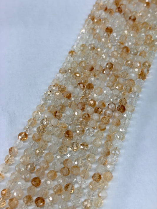 Prestrung Faceted Natural Citrine Beads