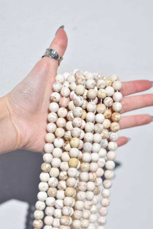 Faceted Natural Magnesite Beads