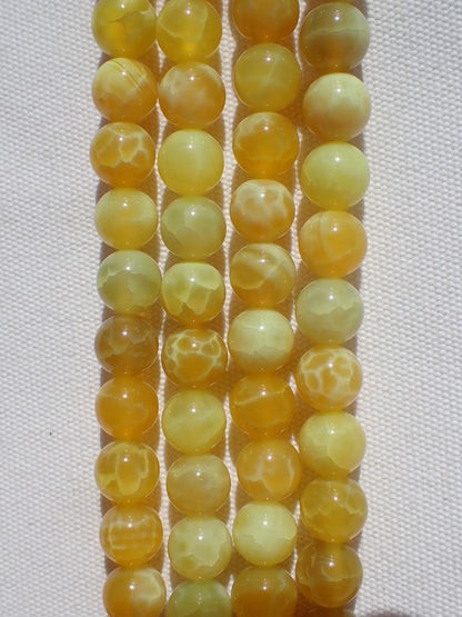 Yellow Fire Agate Beads