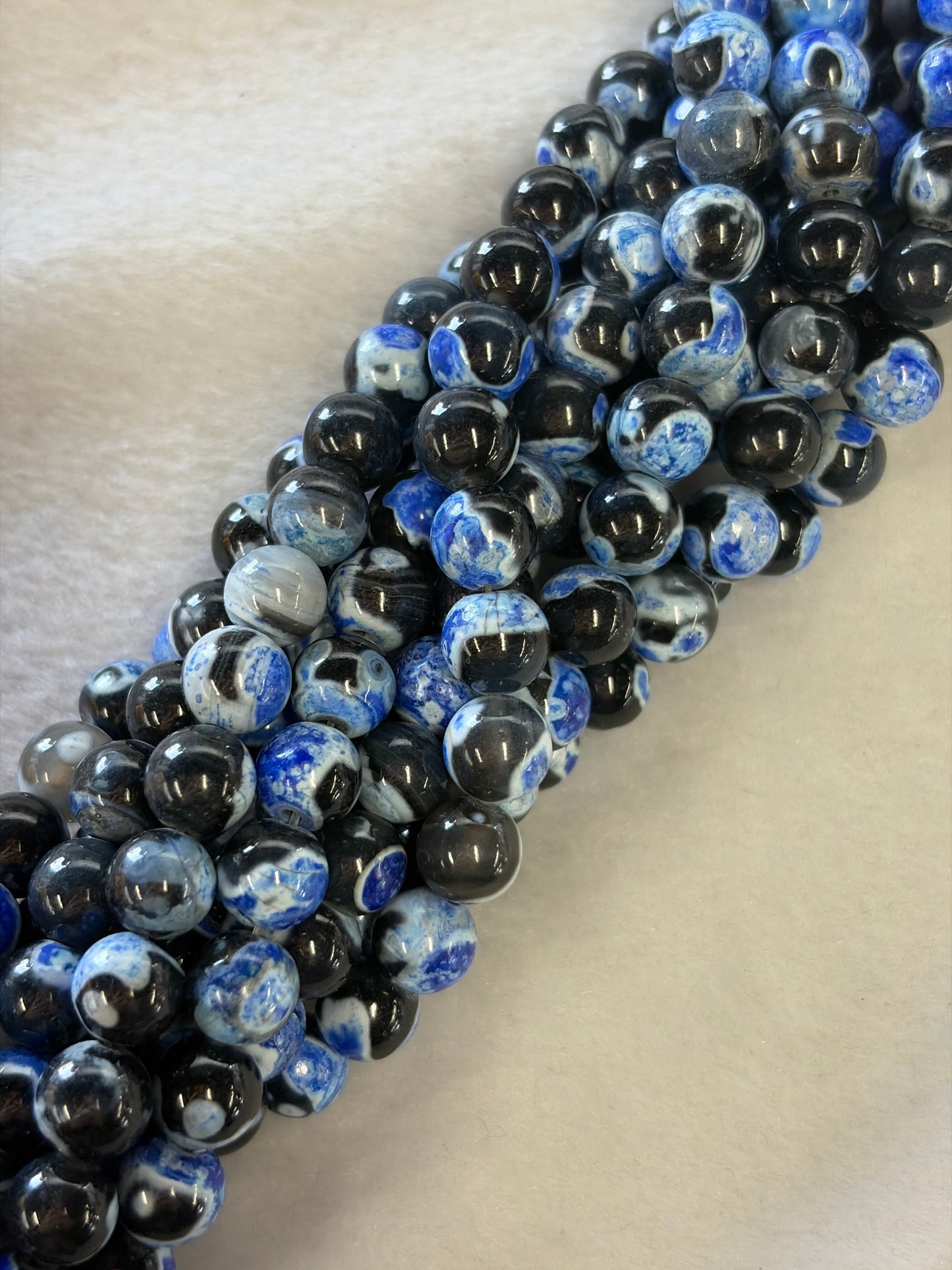 Indigo Fire Agate Beads