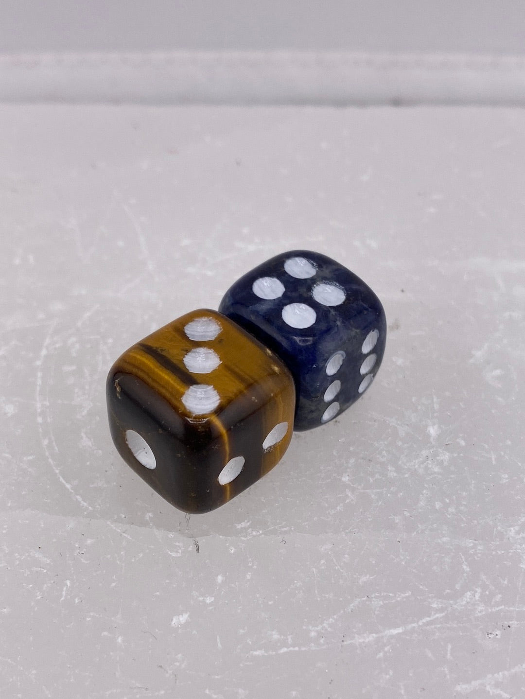 Tigers Eye and Lapis Lazuli Dice (2pc)