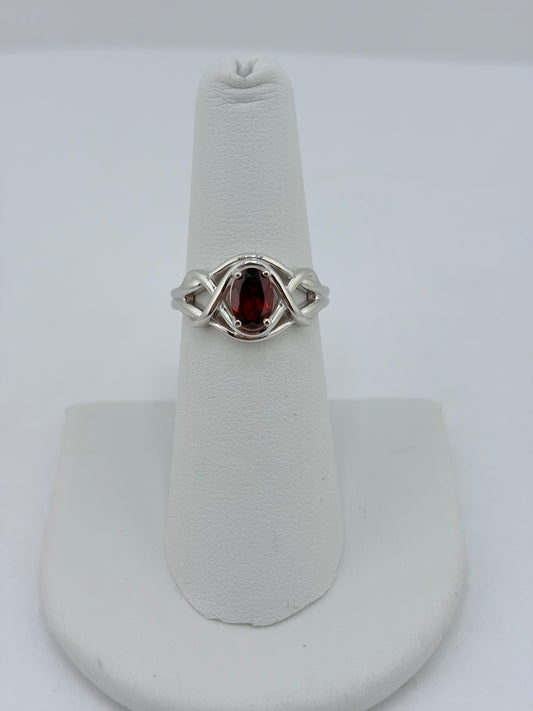 S.S. Faceted Garnet Twist Rings