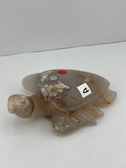 Flower Agate Sea Turtle Figurine Assortment