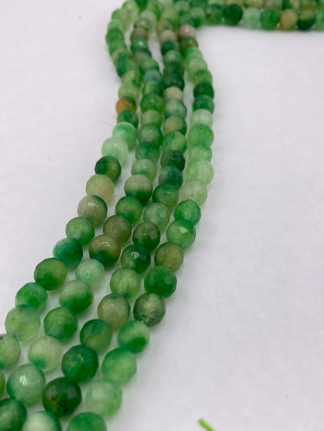 Faceted Green Agate Beads