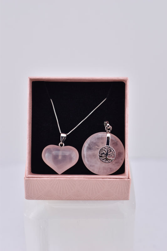 S.S. Rose Quartz Necklace Gift Sets