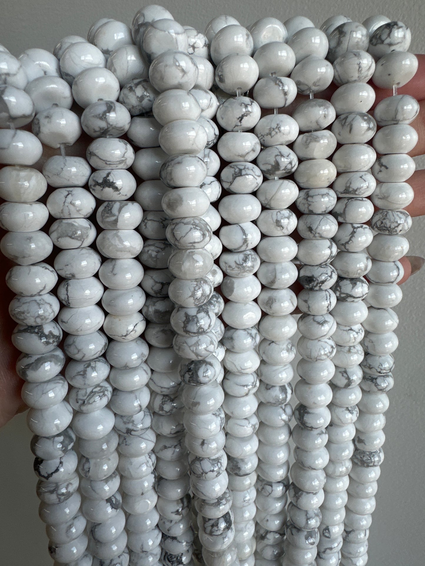 Howlite Rondelle Beads