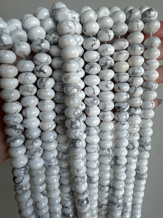 Howlite Rondelle Beads