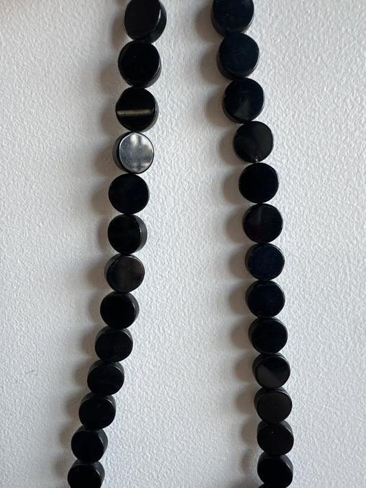 Black Onyx Flat Coin Beads