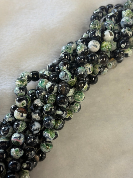 Green Fire Agate Beads