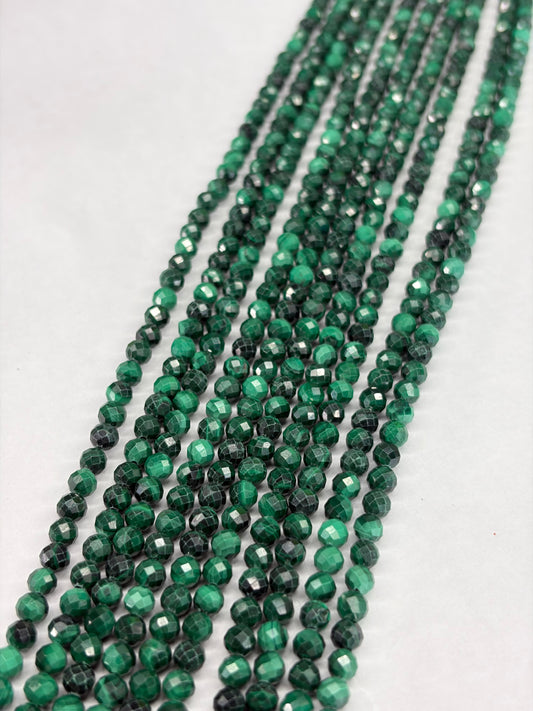 Prestrung Faceted Malachite Beads