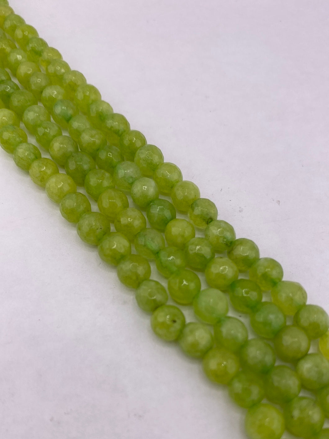 Faceted Lime Agate Beads