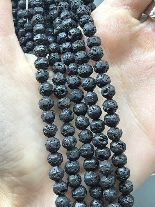 Faceted Lava Beads