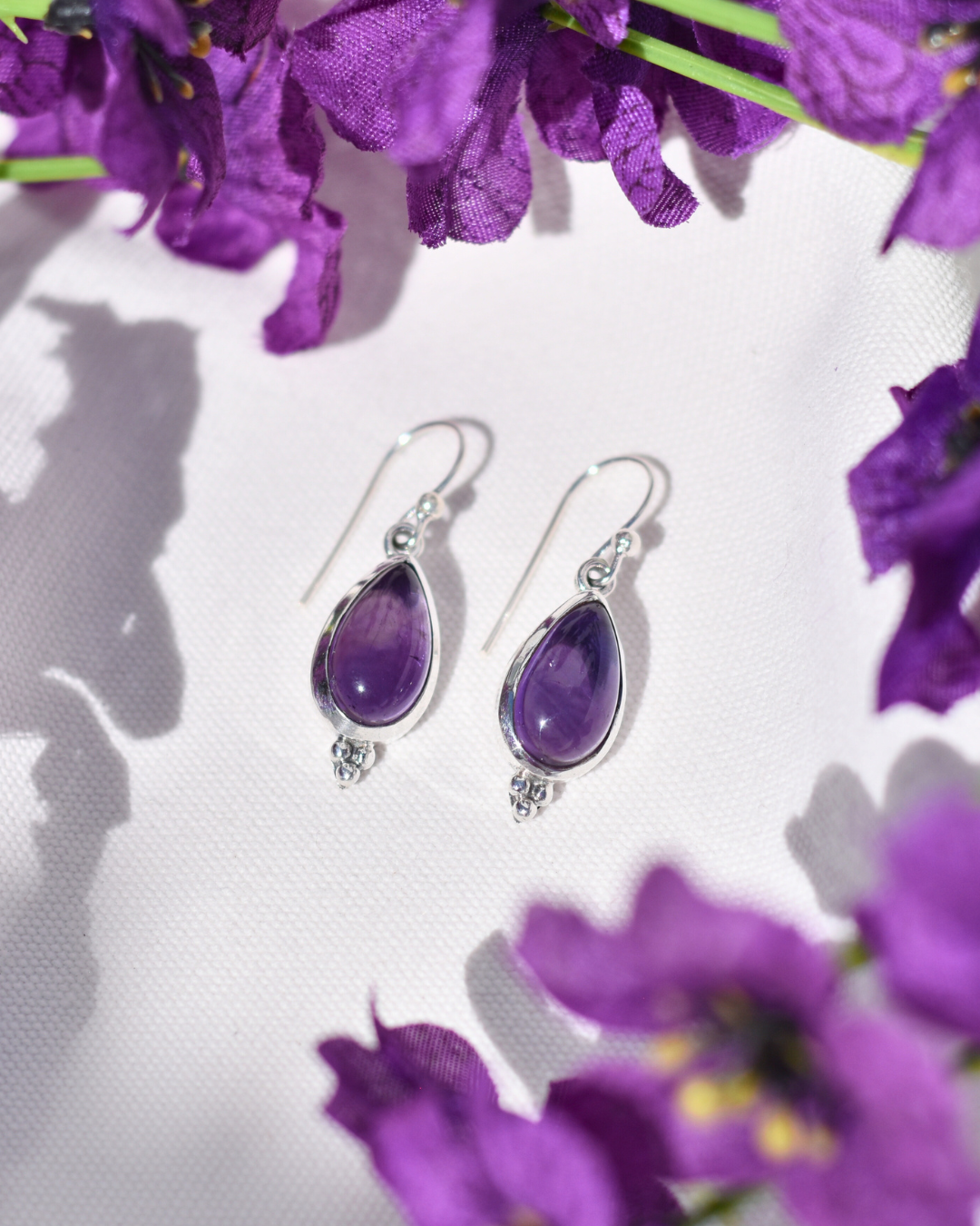 S.S. Amethyst Teardrop Earrings