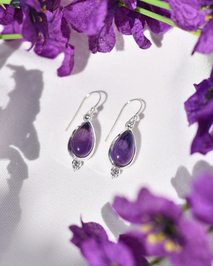 S.S. Amethyst Teardrop Earrings