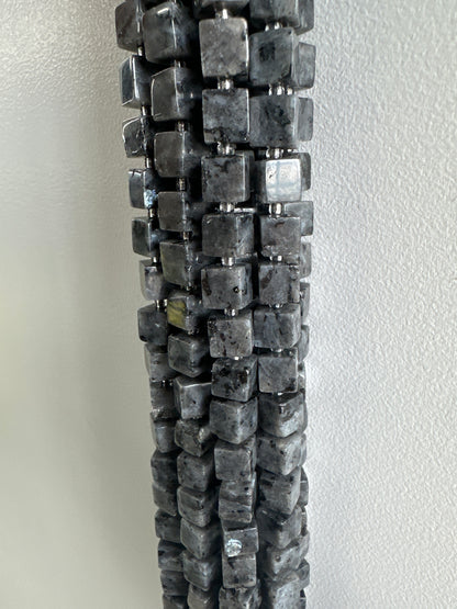 Black Labradorite Cube Beads
