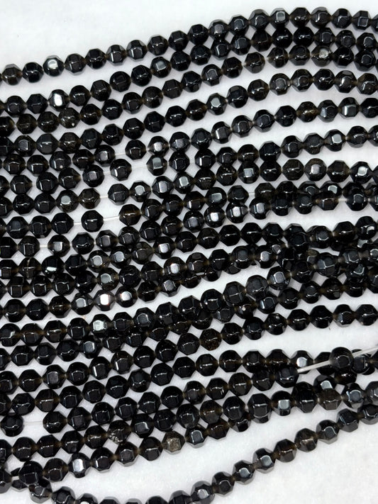 Golden Sheen Obsidian Bicone Beads