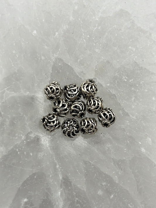 S.S. Hollow Spacer Beads (10 pc)