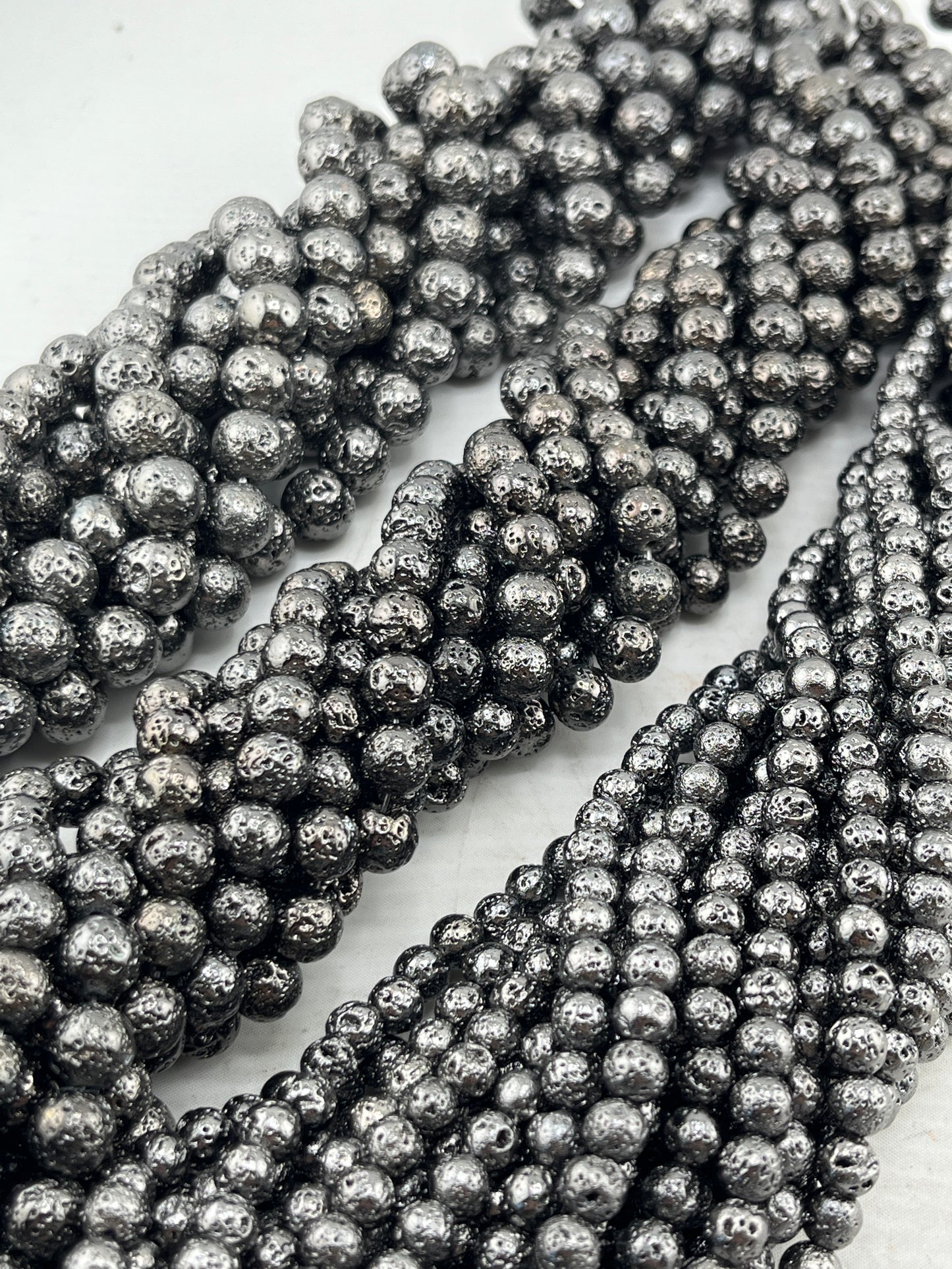 Gunmetal Lava Beads