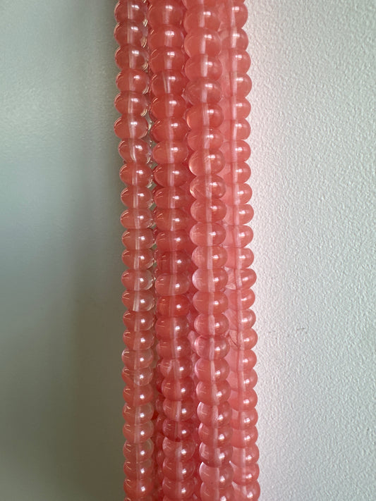 Cherry Quartz Rondelle Beads