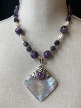 Load image into Gallery viewer, S.S. Shlomo Mother of Pearl and Amethyst Necklace
