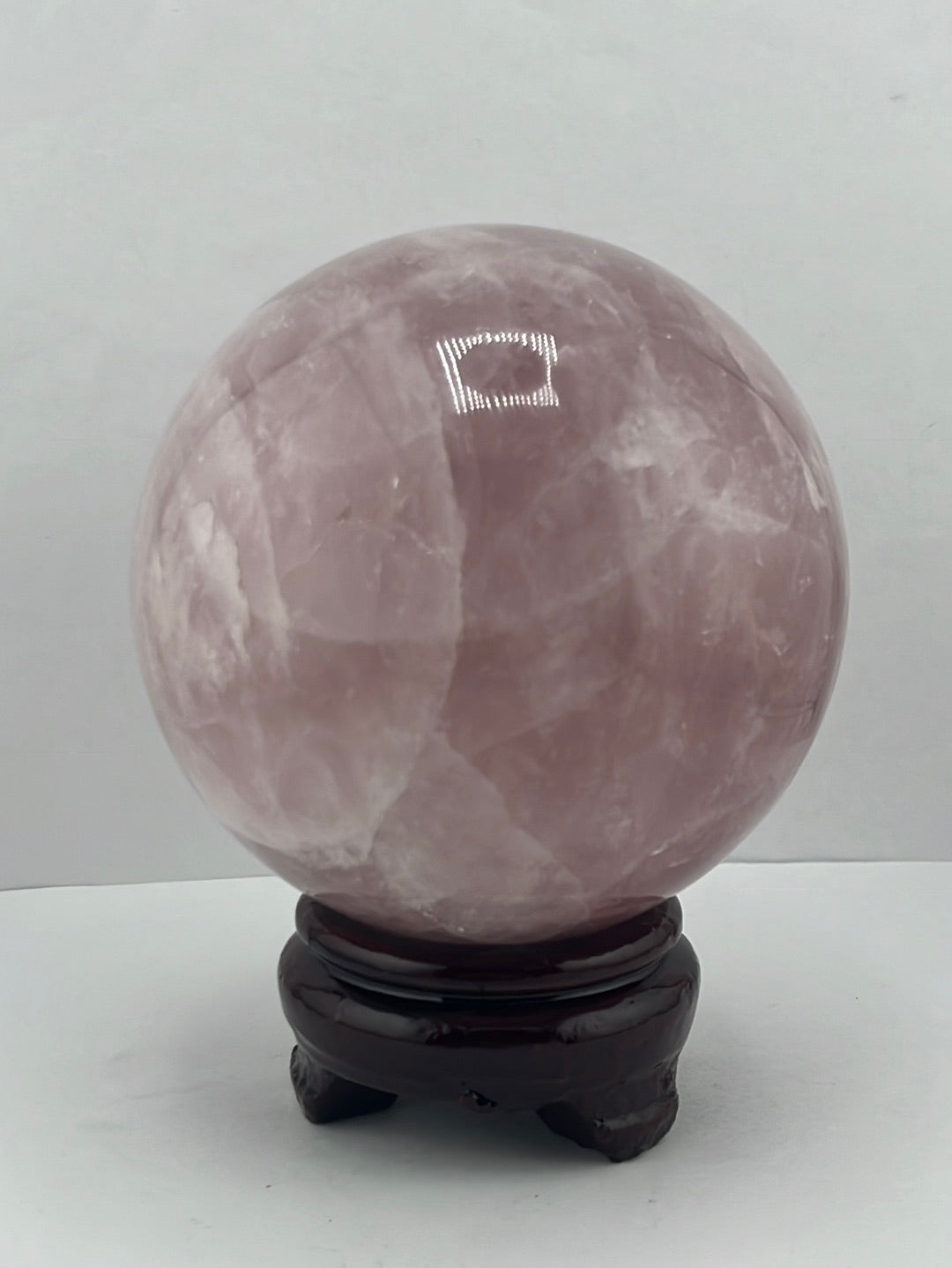 AAA Grade Lavender Rose Quartz Spheres on Stand