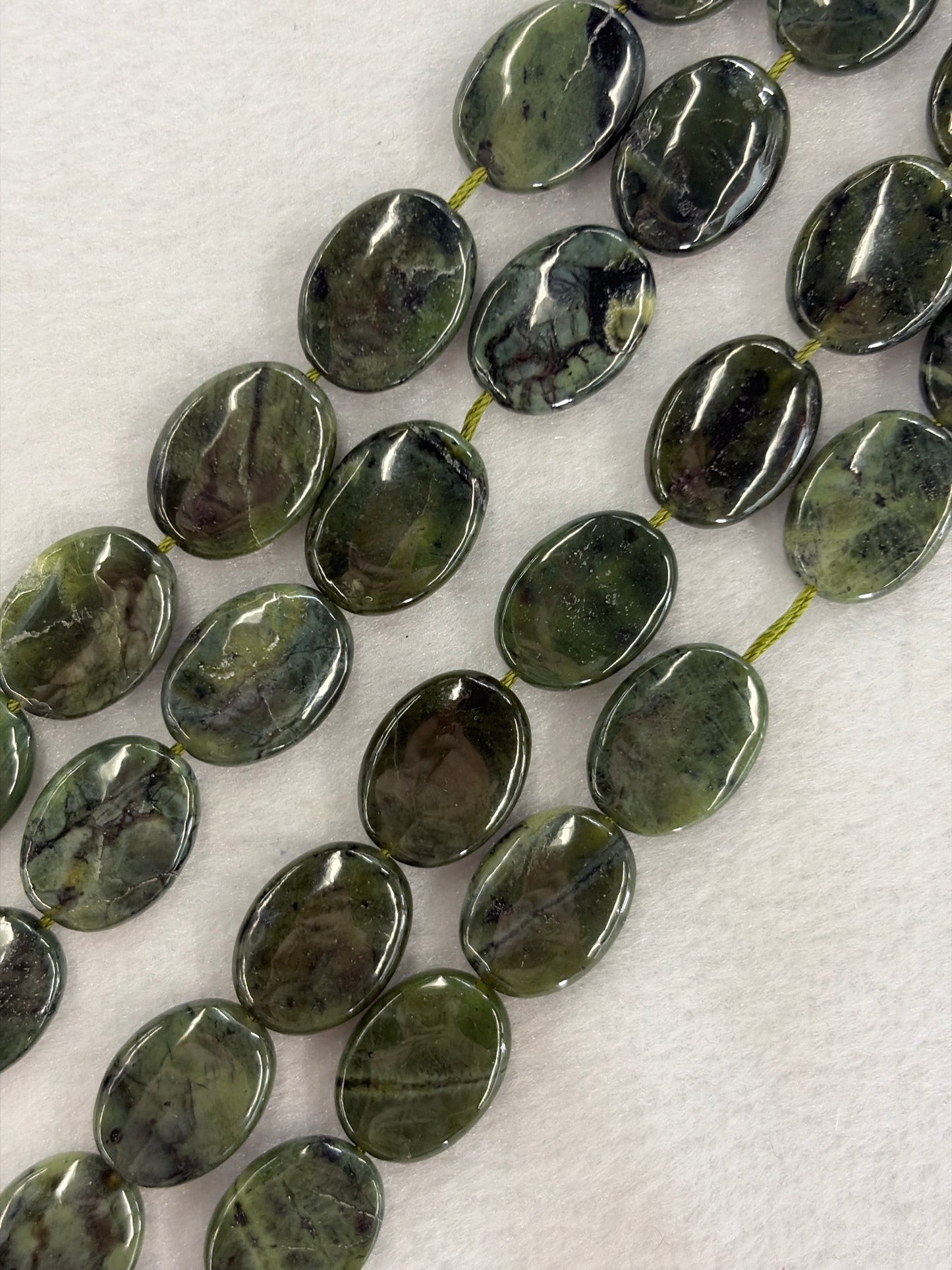 Nephrite Jade Oval Beads