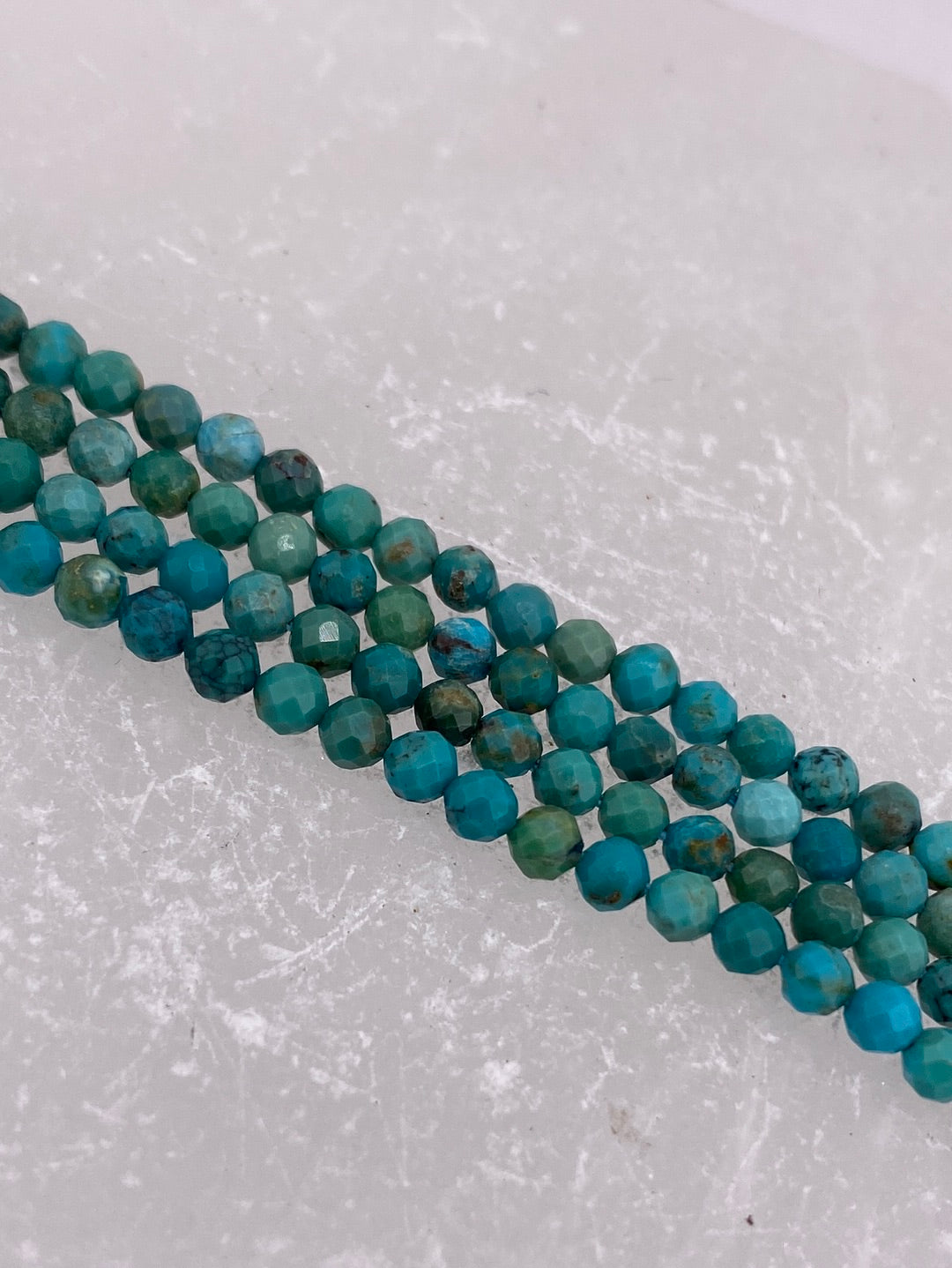 A Grade Faceted Blue Turquoise Beads