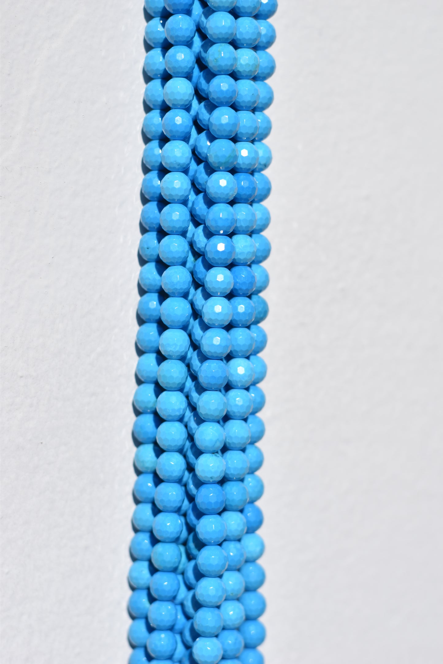 Faceted Blue Magnesite Beads