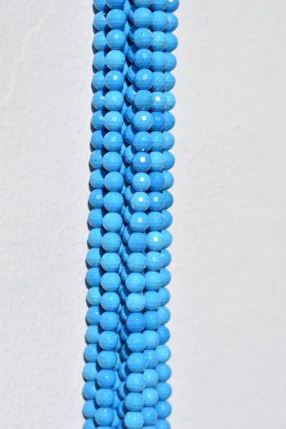 Faceted Blue Magnesite Beads