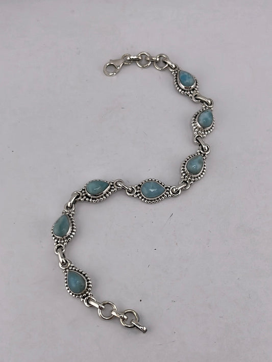 Larimar dainty bracelet in Sterling Silver