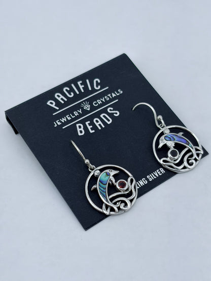 S.S. Abalone 'Dolphin Dance' Drop Earrings