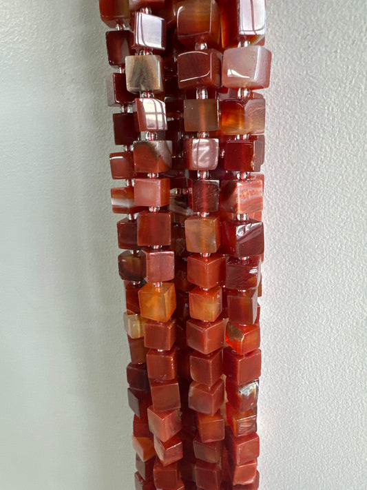 Carnelian Cube Beads