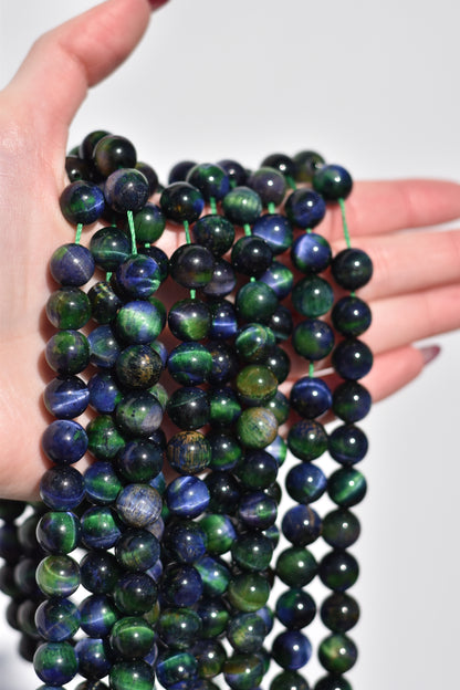 Green and Blue Tiger Eye Beads