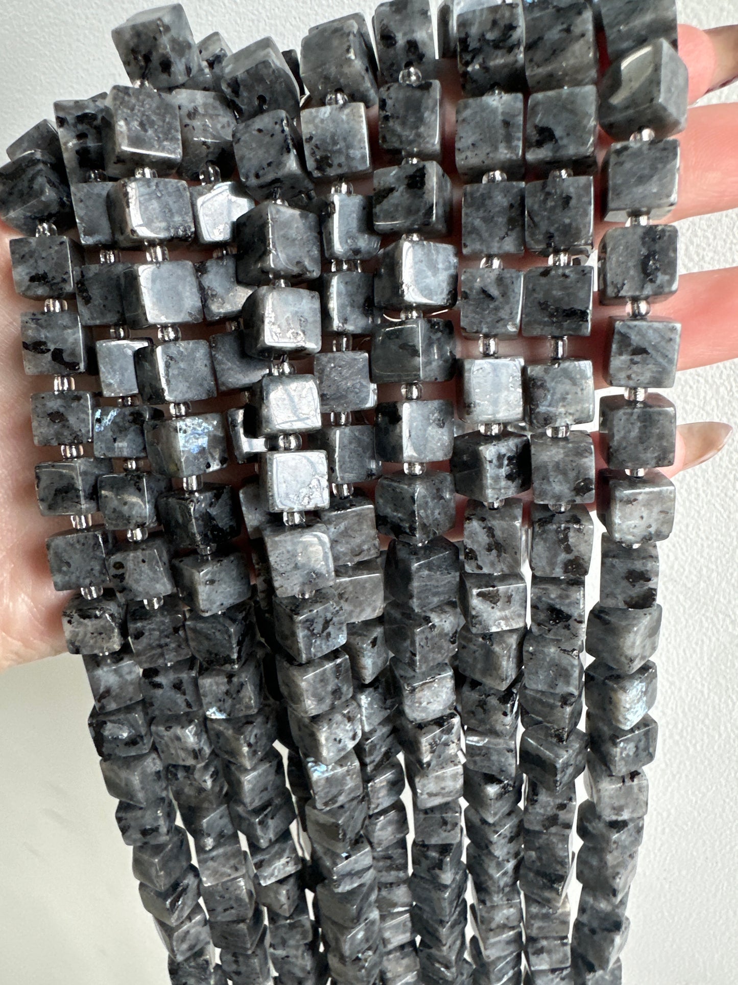 Black Labradorite Cube Beads