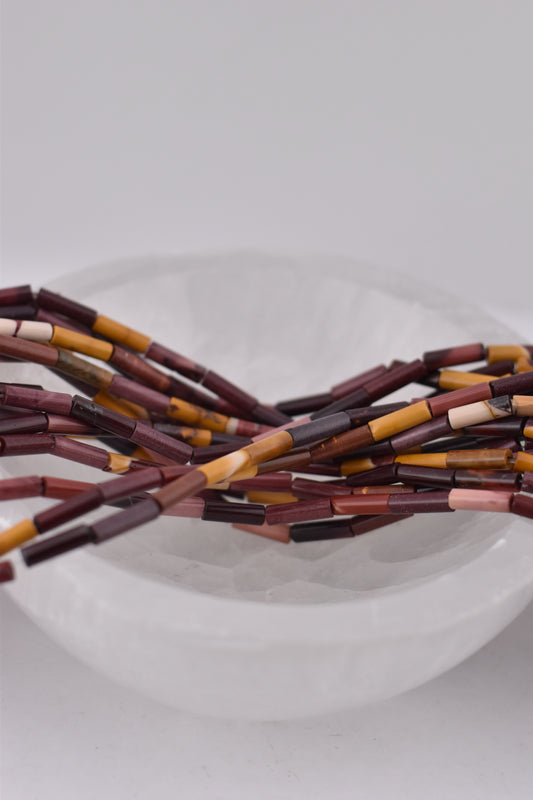 Long Mookaite Tube Beads