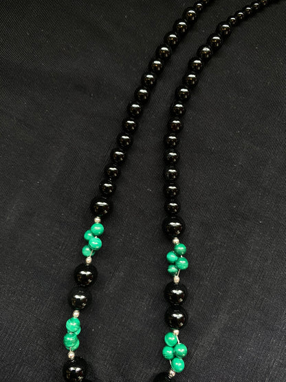 S.S. Shlomo Azurite Malachite and Jet Necklace