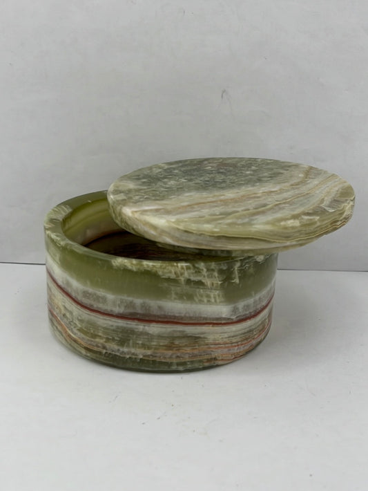 Green Onyx Round Boxes