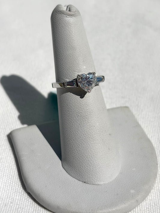 S.S. Moissanite Heart Rings