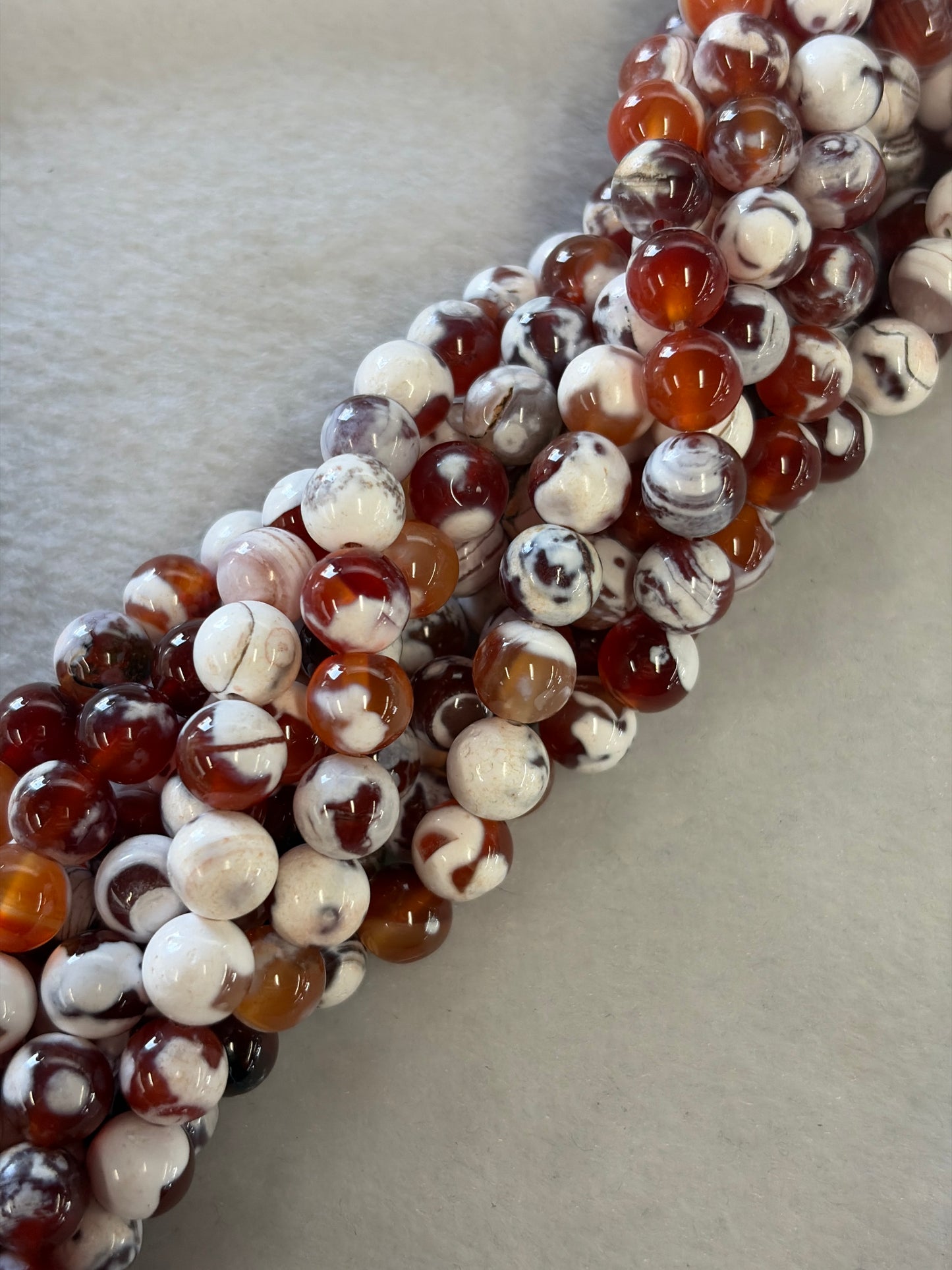 Red Fire Agate Beads