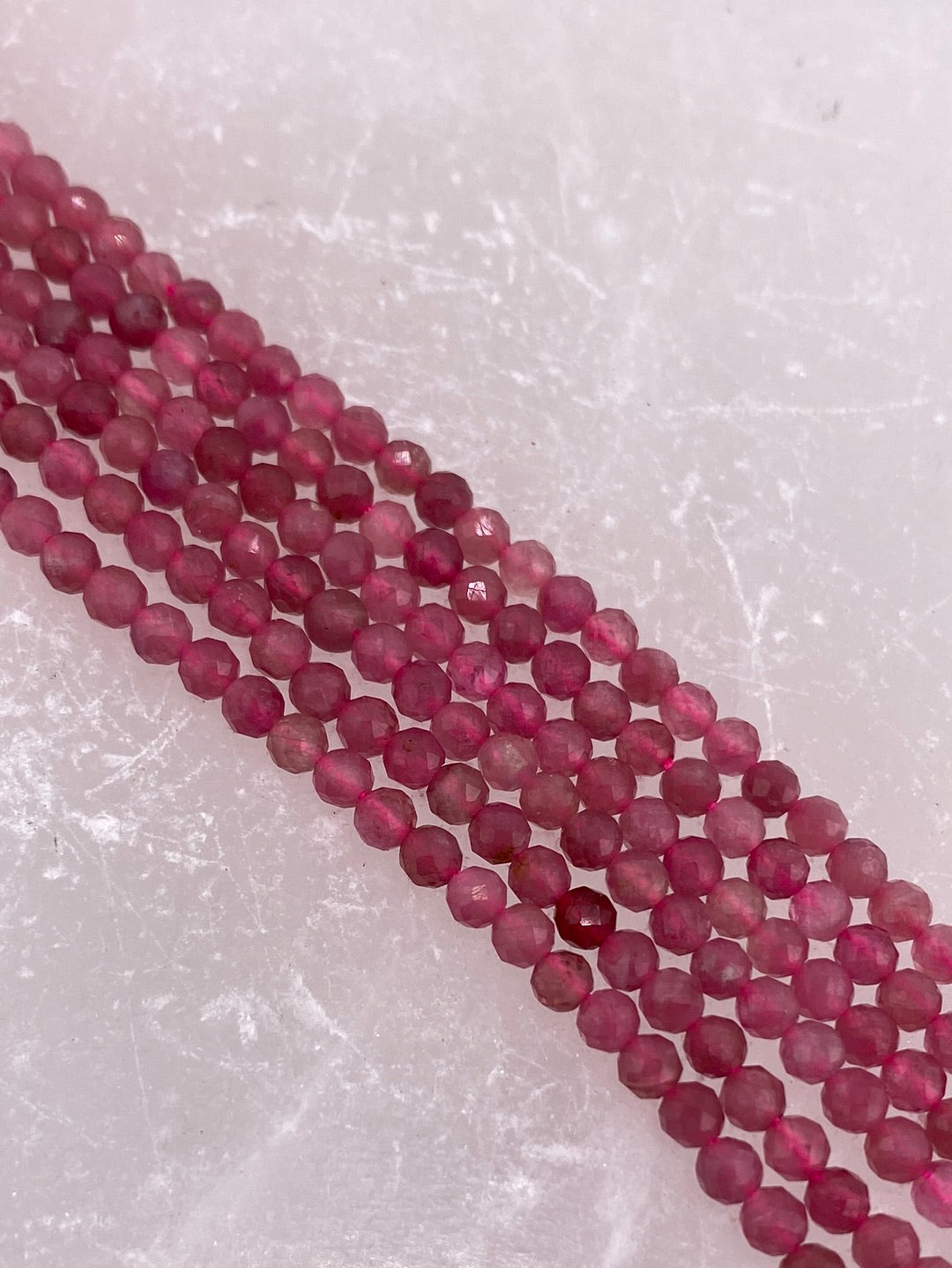 Faceted Pink Tourmaline Beads