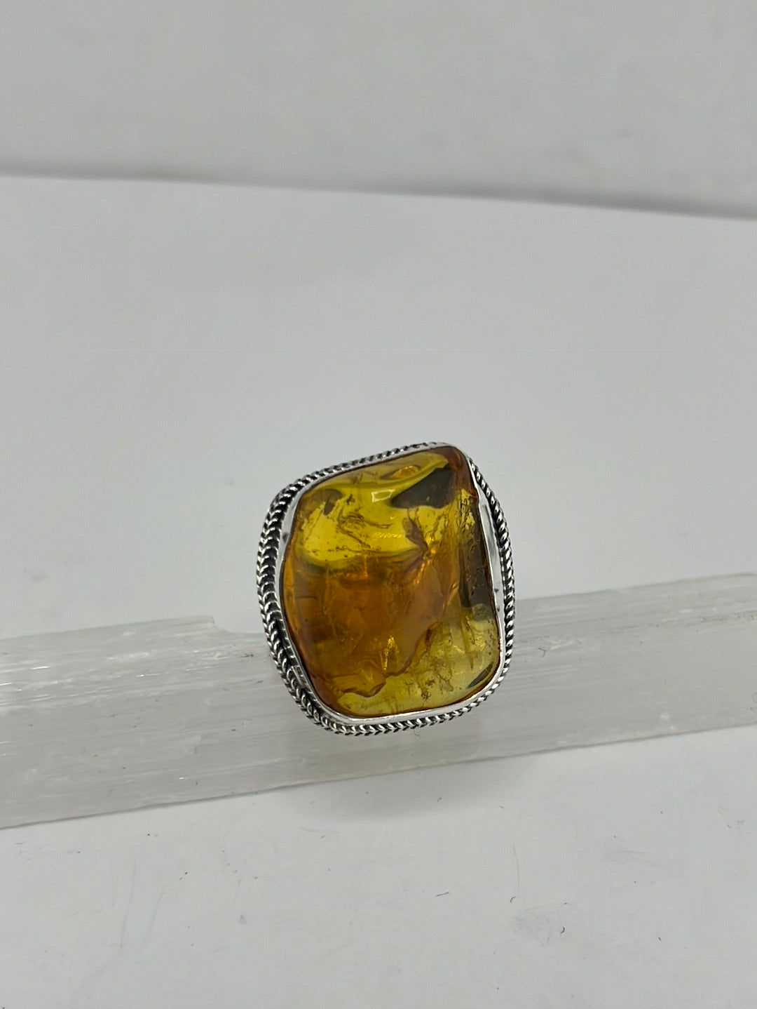 S.S. Shlomo Amber Insect Rings