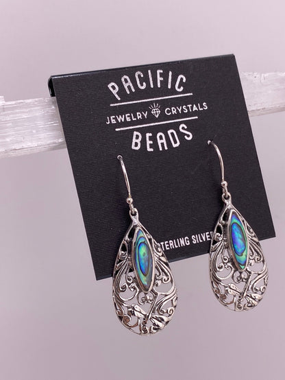 S.S. Abalone Dragonfly Drop Earrings