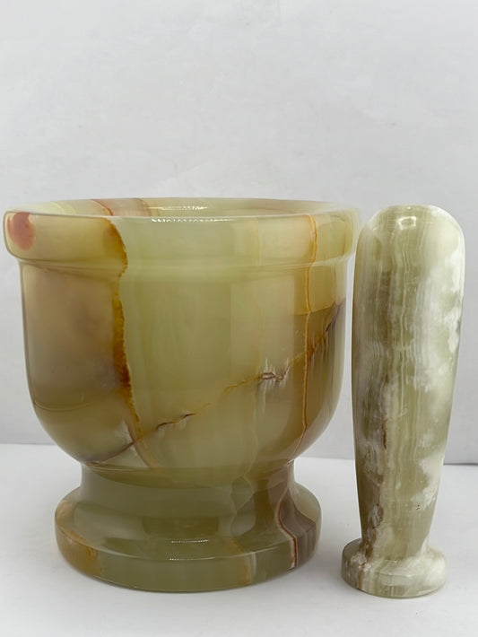Full Size Green Onyx Mortar and Pestle Sets 3"